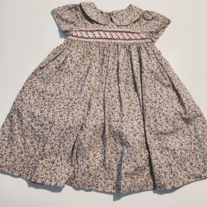 Vintage 4U-Only Girl Baby Doll Violet Flowers Short Sleeve Dress 6m